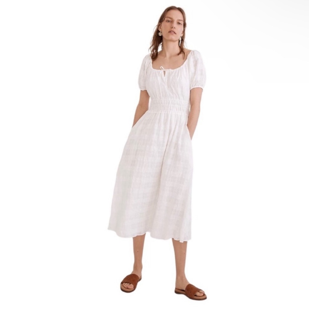 NWOT Madewell Sophia Midi Dress in Seersucker Check